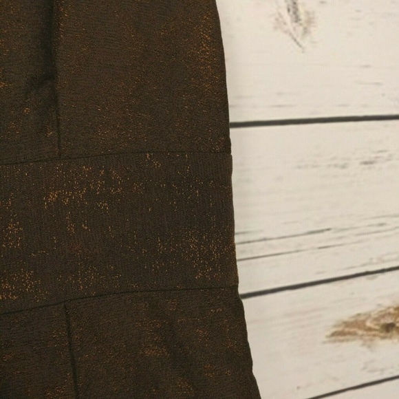 Theory Rakia Dress Sleeveless Brown Metallic Sz 8 - Picture 3 of 7